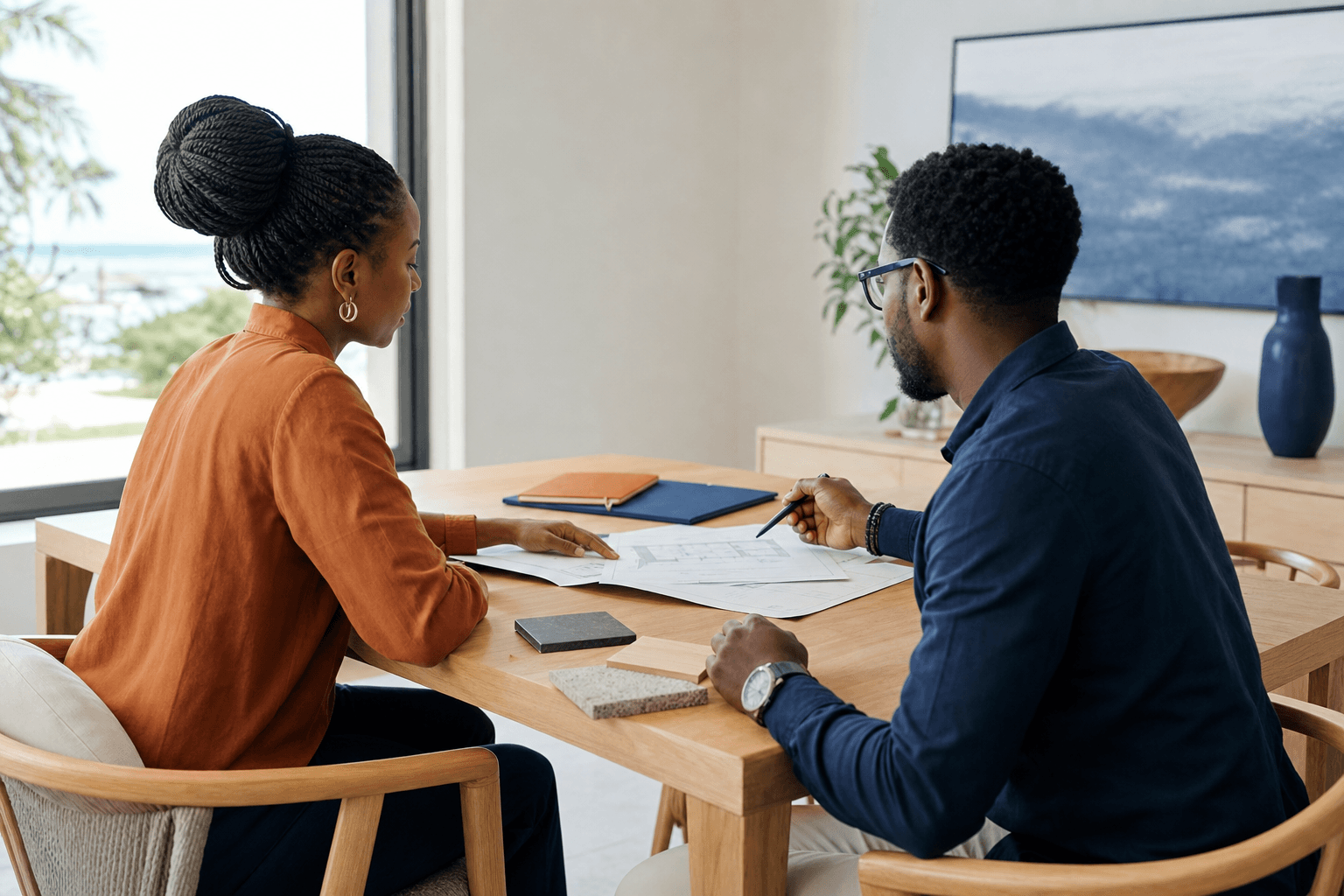 Editorial property consultation around architectural plans