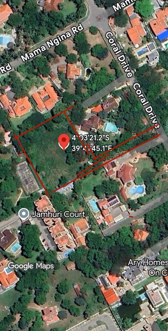 Original mapped aerial view supplied for the Coral Drive plot