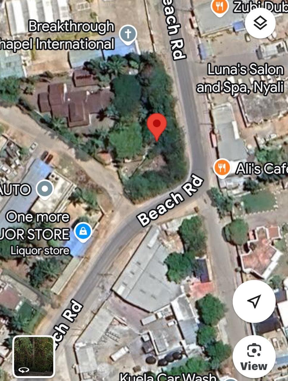Original satellite view supplied for the Mzima Beach Road plot