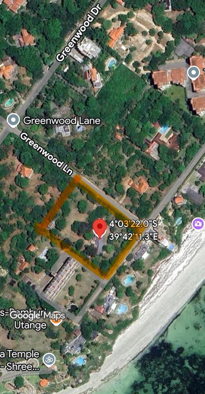 Original imagery supplied for the Nyali development plot
